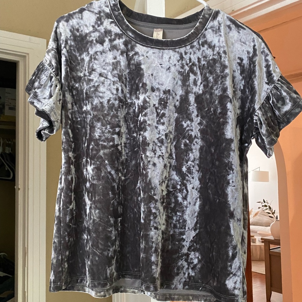Silver Velvet top